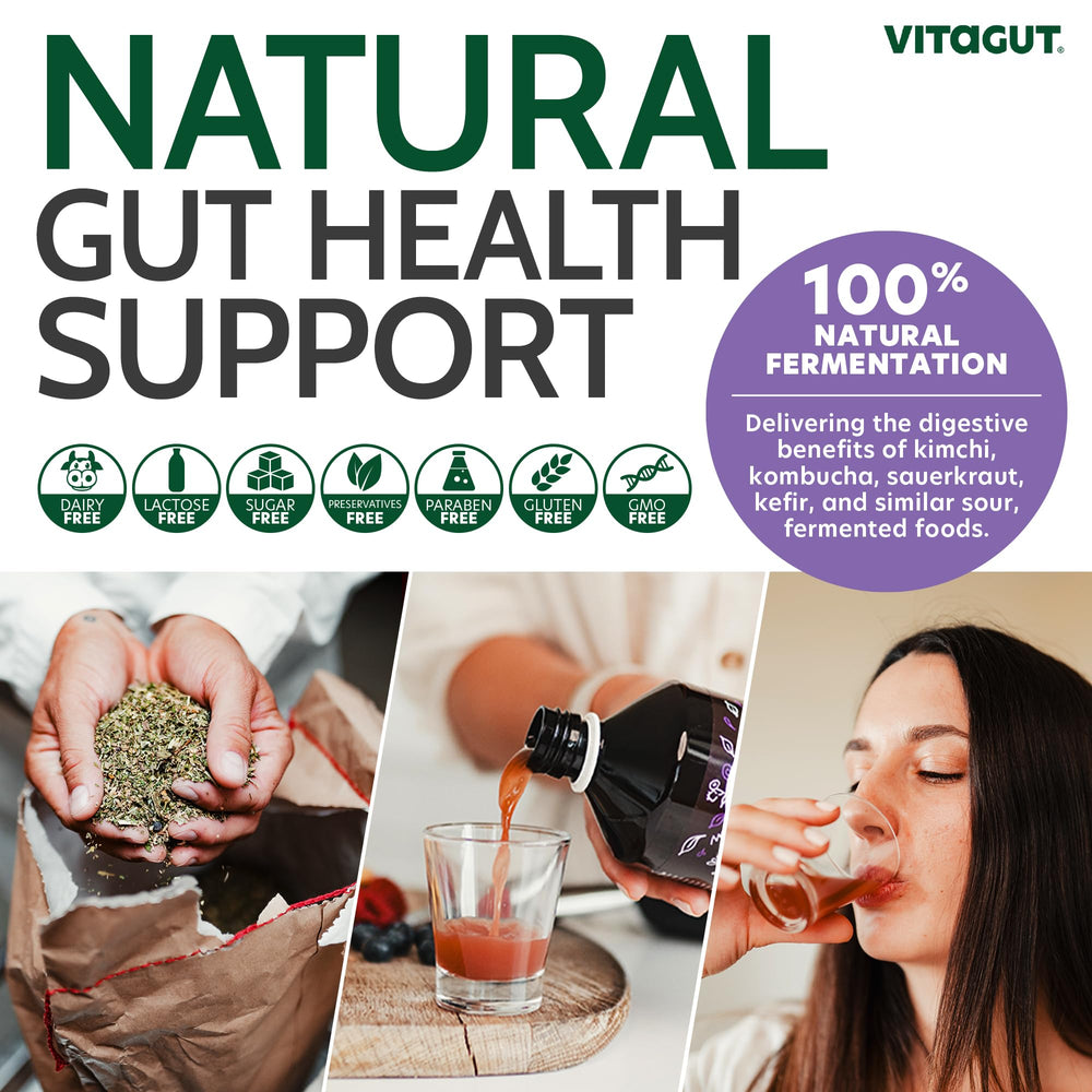 VITAGUT recycled bottle packaging showcases sustainable probiotics.
