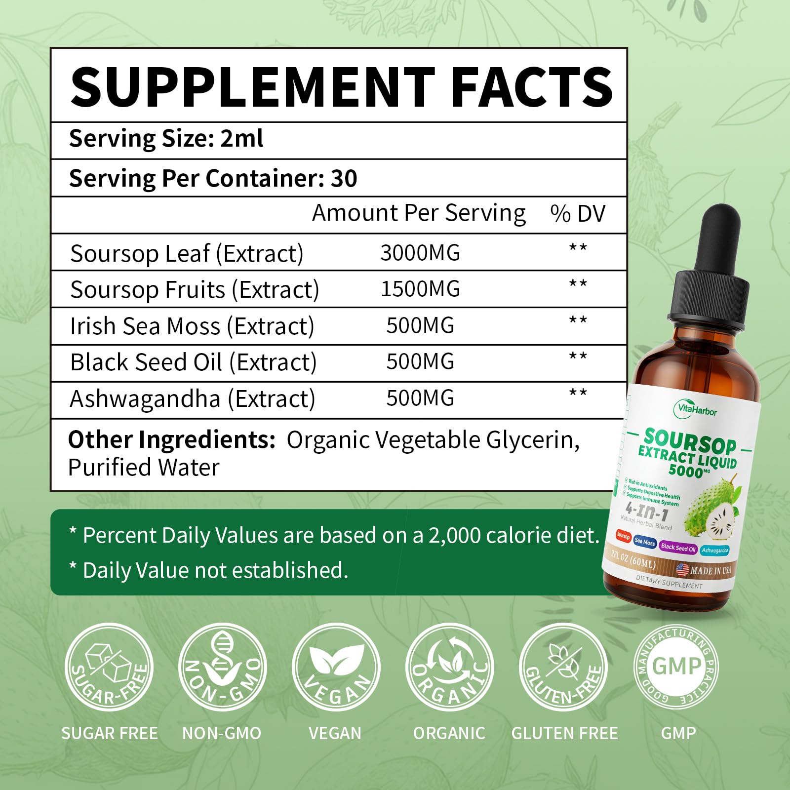 VitaHarbor black seed oil bottle with antioxidant support for immune health.