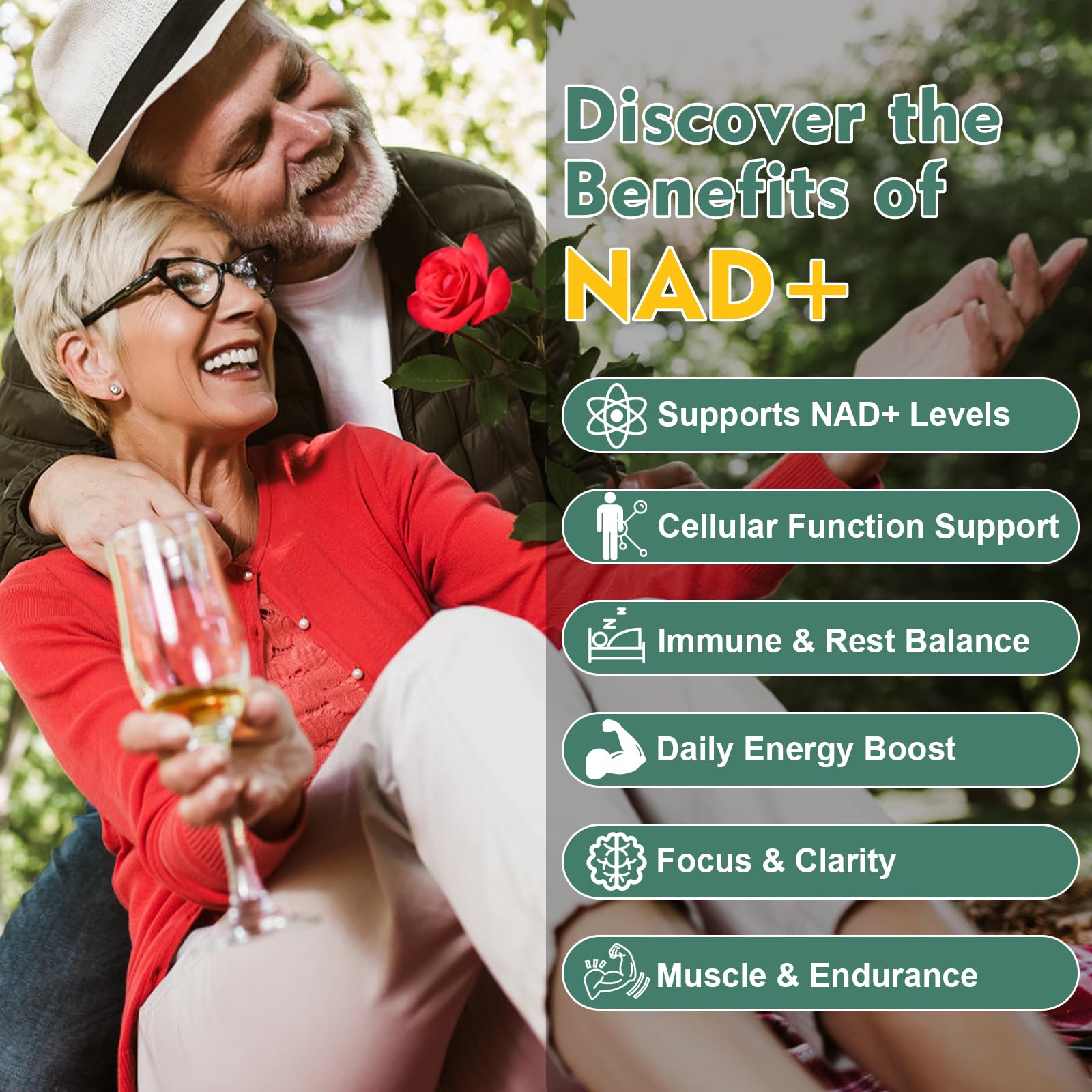 Packaging image featuring VitaHarbor NAD 4-in-1 formula for daily support