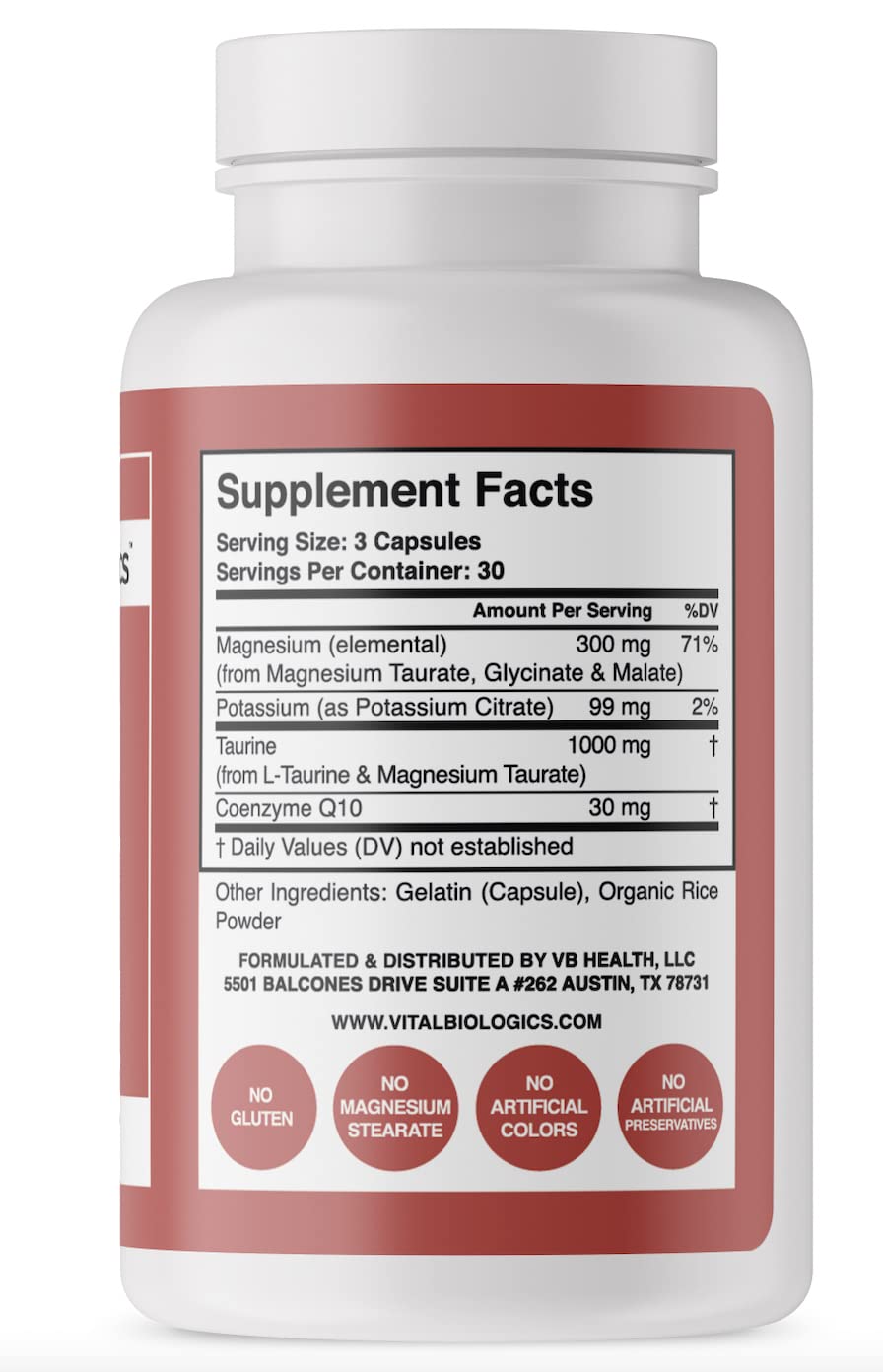 Vital Biologics Heart Calm capsules close-up highlighting easy to swallow dosing
