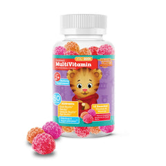 Vital+Boon Daniel Tiger bottle front view highlighting kid-friendly multivitamins for daily growth