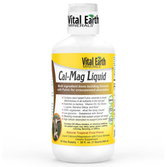 Vital Earth Minerals Cal-Mag Liquid bottle with clear label for easy daily absorption