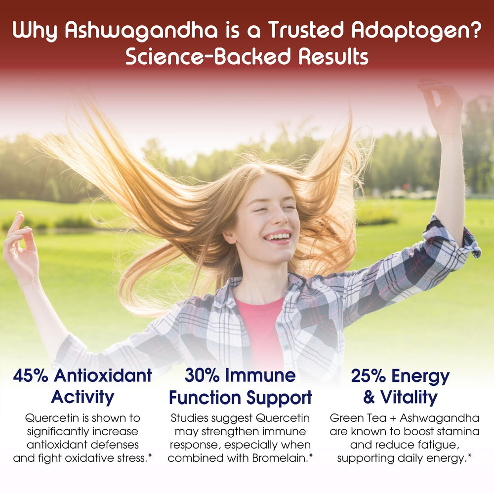 Vital Herbal Quercetin 98% with black pepper for enhanced absorption and effectiveness.