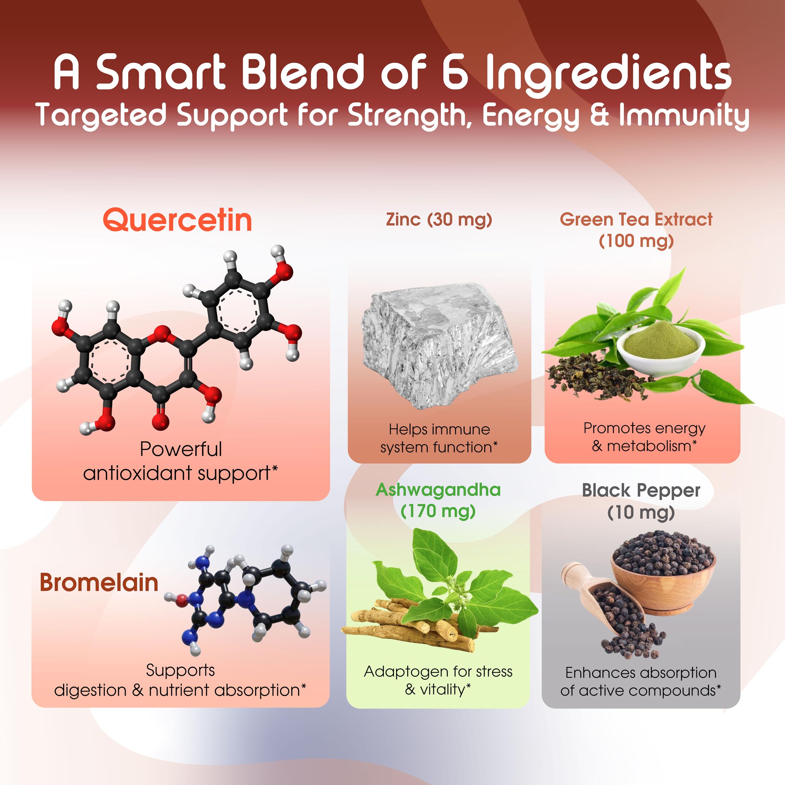 Vital Herbal Quercetin 98% with Bromelain blend optimized for absorption and joint vitality.