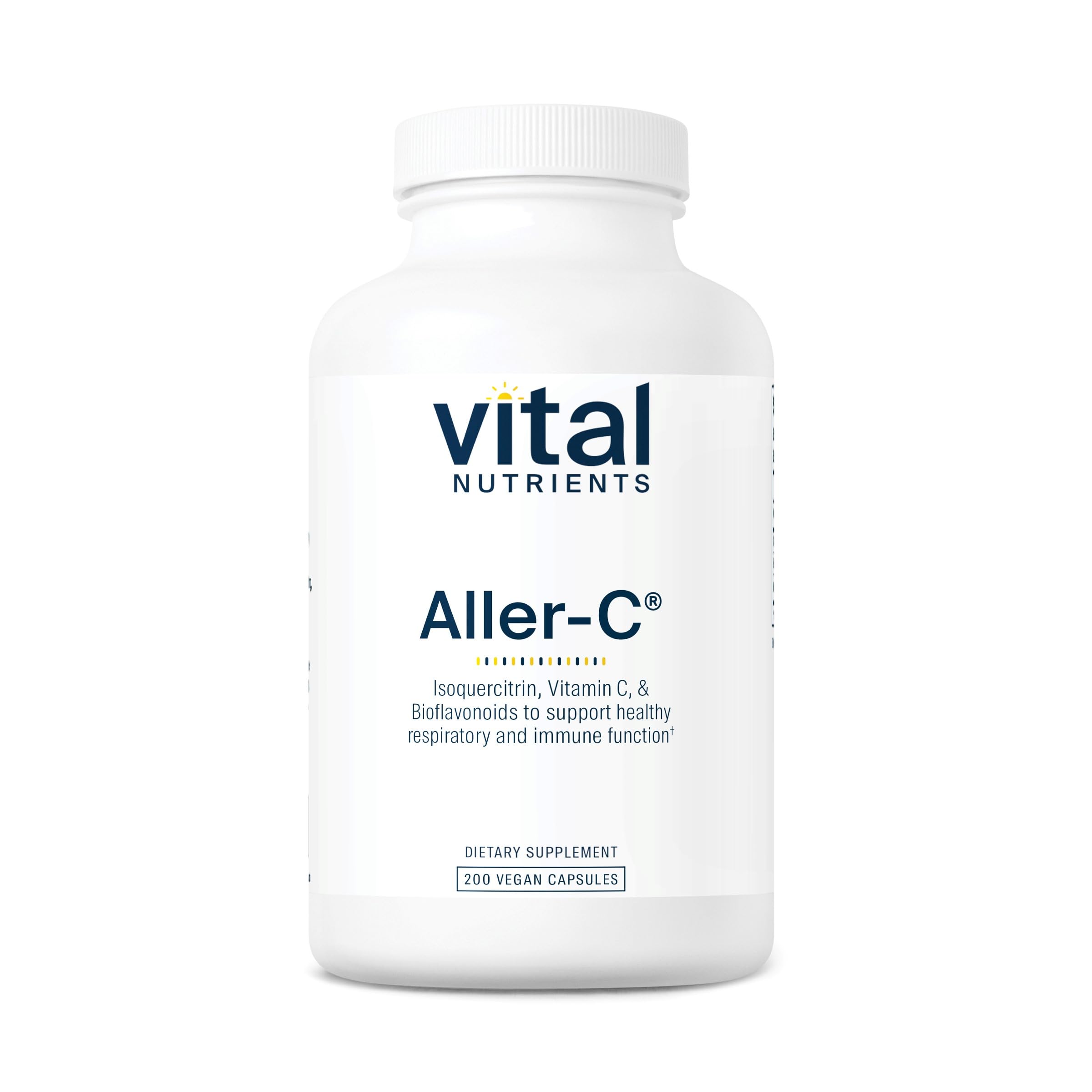 Vital Nutrients Aller-C bottle front view for vegan seasonal comfort support