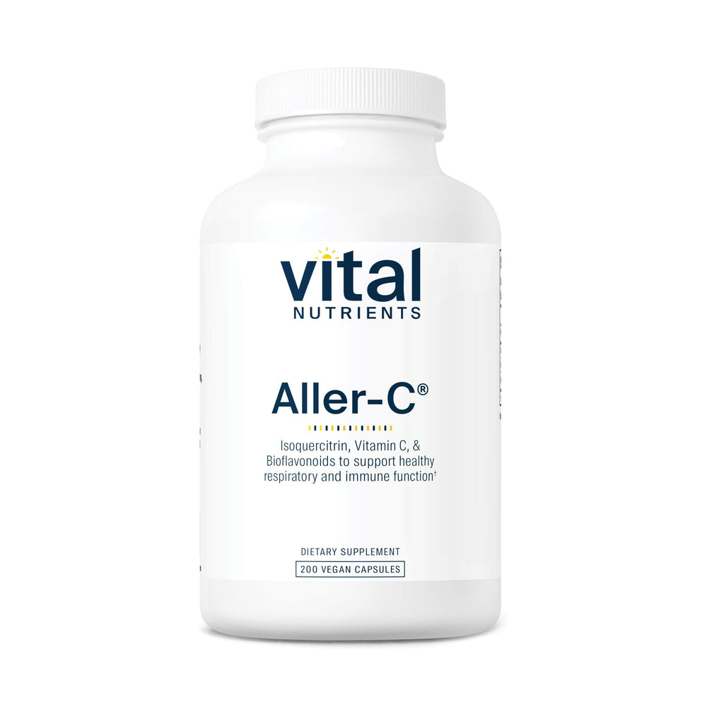 Vital Nutrients Aller-C bottle front view for vegan seasonal comfort support