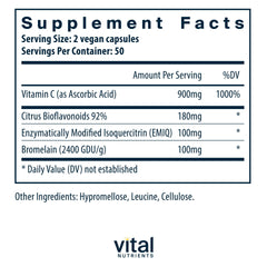 Vital Nutrients Aller-C capsules in hand for daily use