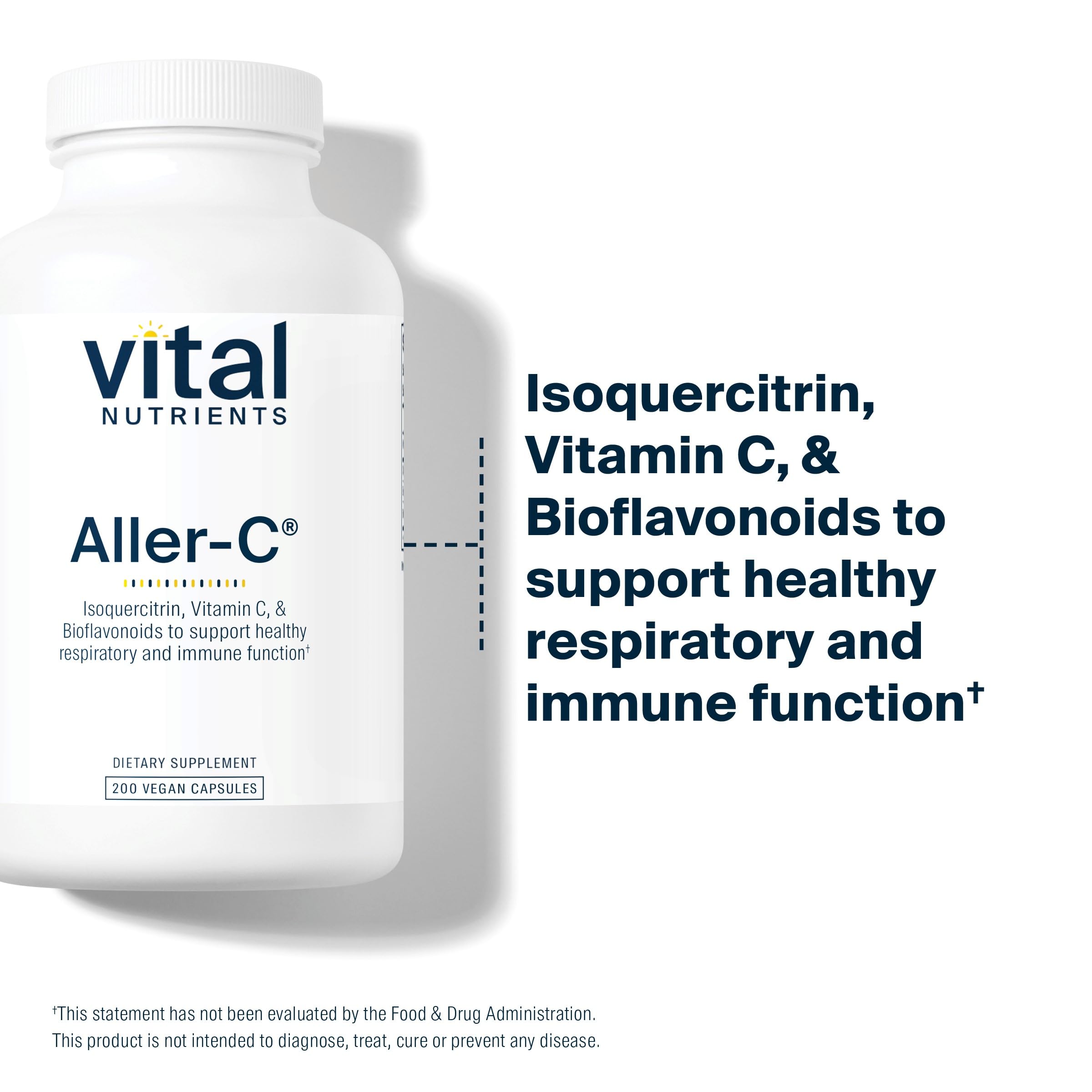 Vital Nutrients Aller-C ingredient close up featuring bromelain and isoquercitrin
