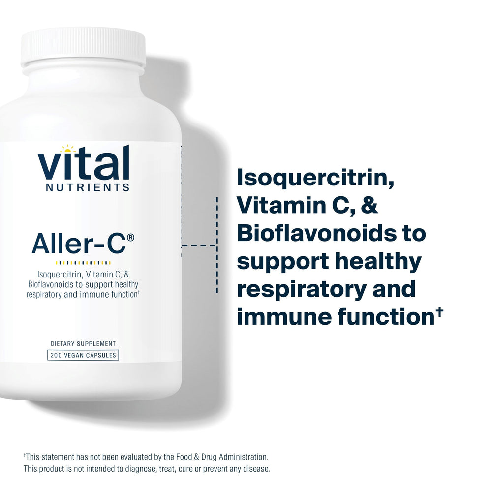 Vital Nutrients Aller-C ingredient close up featuring bromelain and isoquercitrin