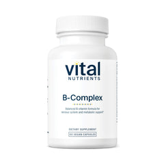 Vital Nutrients B-Complex bottle front view highlighting energy support.
