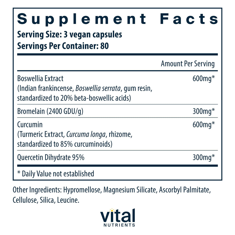 Vital Nutrients BCQ capsules closeup highlighting vegan joint support