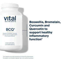 Vital Nutrients BCQ ingredients blend label detail emphasizes clean vegan ingredients