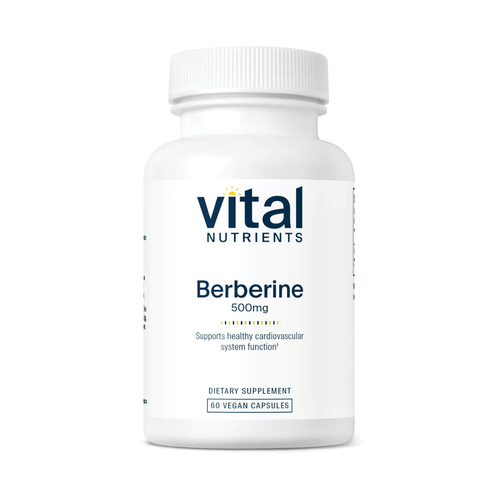 Vital Nutrients Berberine 500mg bottle supports metabolism in daily use