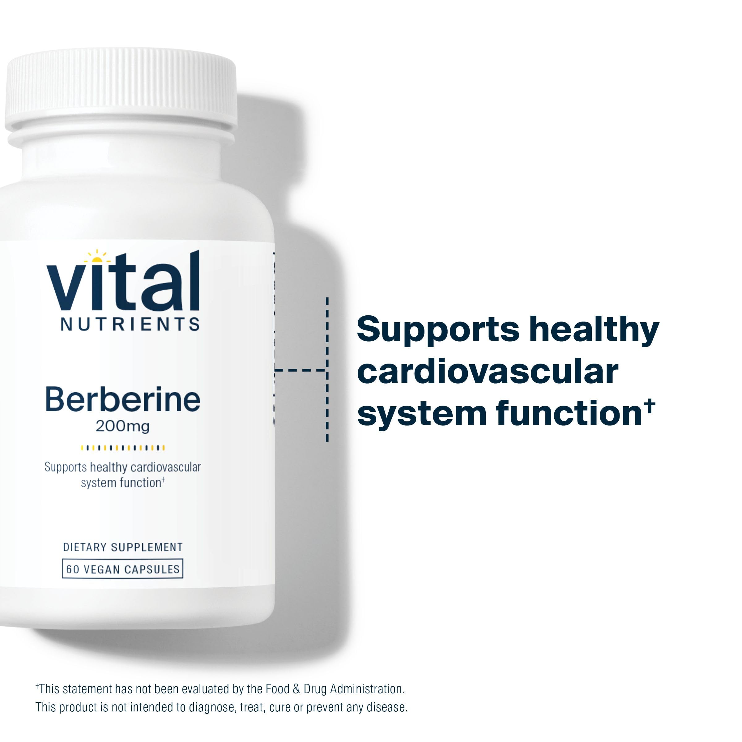 Vital Nutrients Berberine seal communicates trusted, allergen-free formula.