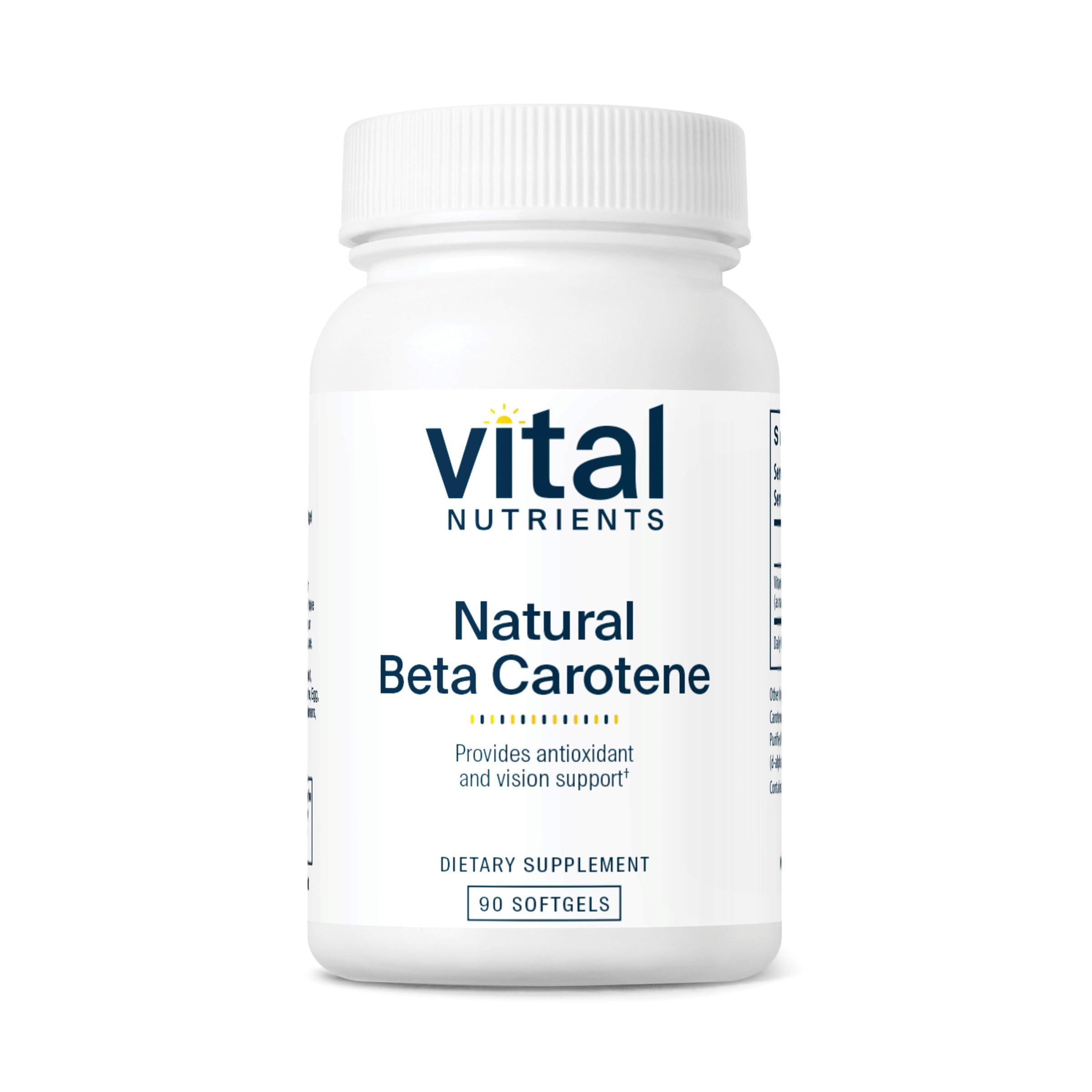 Vital Nutrients beta carotene bottle front view supporting eye health