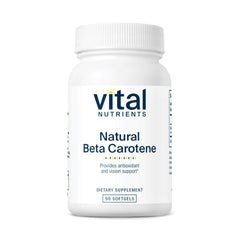 Vital Nutrients beta carotene bottle front view supporting eye health