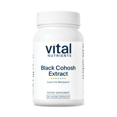 Vital Nutrients Black Cohosh Extract 250mg bottle for menopause support and hormonal balance.