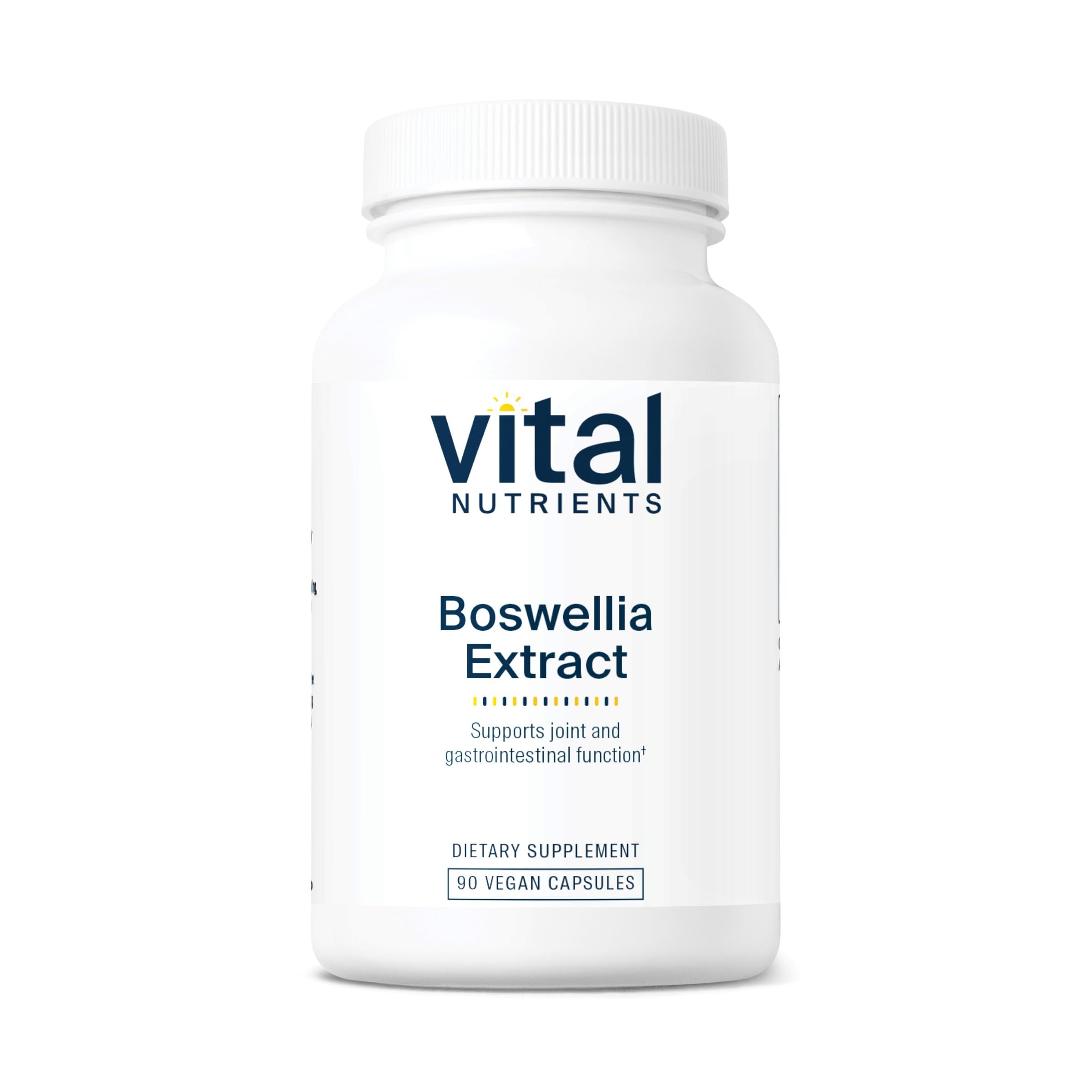 Vital Nutrients Boswellia extract bottle cap close-up for joint support potential