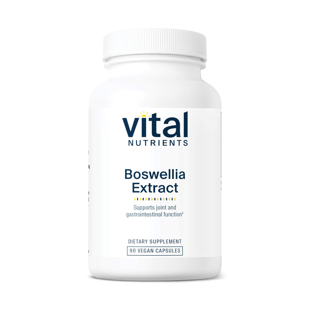 Vital Nutrients Boswellia extract bottle cap close-up for joint support potential