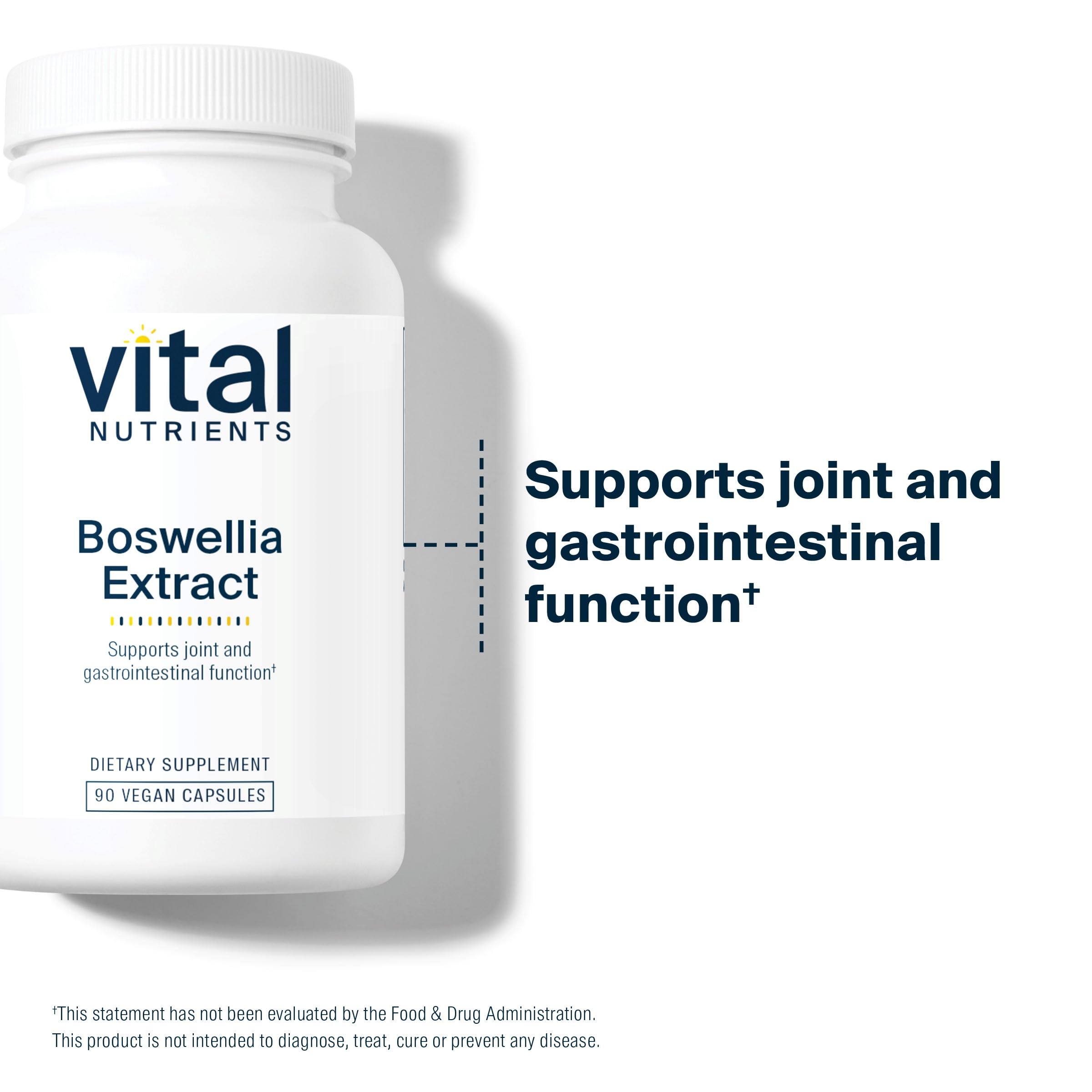 Vital Nutrients Boswellia extract in-bottle shot suggests consistent daily use