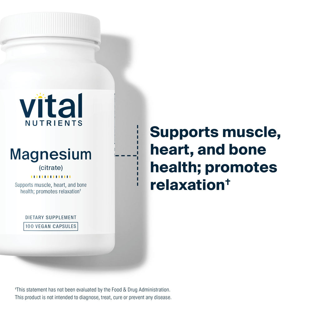 Vital Nutrients bottle with allergen-free vegan label highlighting clean ingredients.