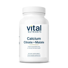 Vital Nutrients calcio citrato malato en cápsulas para reforzar huesos.