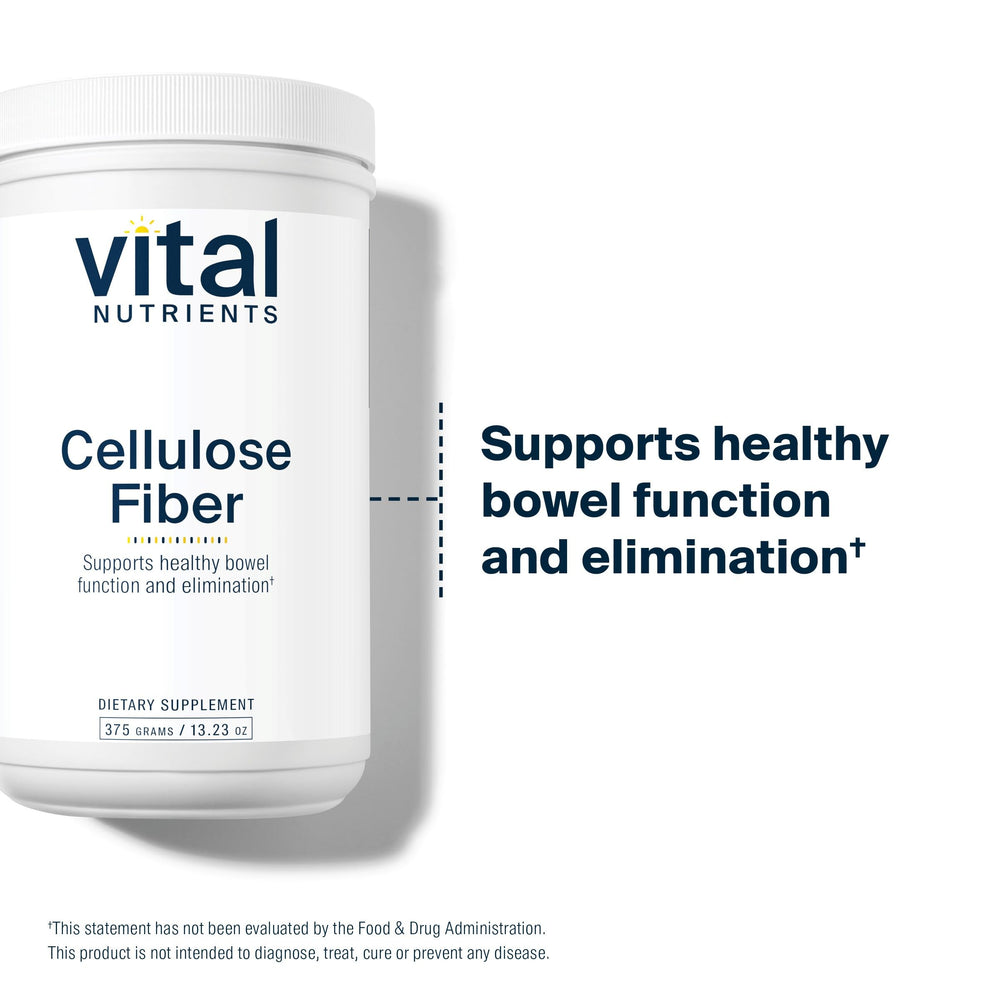 Vital Nutrients cellulose fiber powder stirred into water for easy mixing