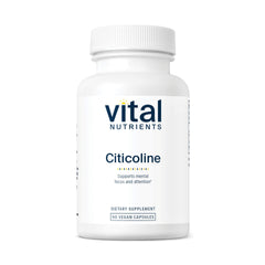 Vital Nutrients Citicoline bottle front view supports focus and mental clarity.