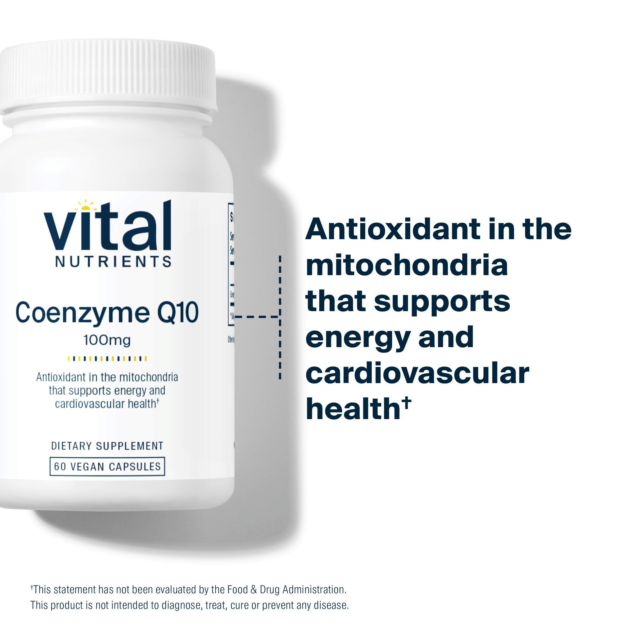 Boxed Vital Nutrients CoQ10 in retail packaging with minimalist design