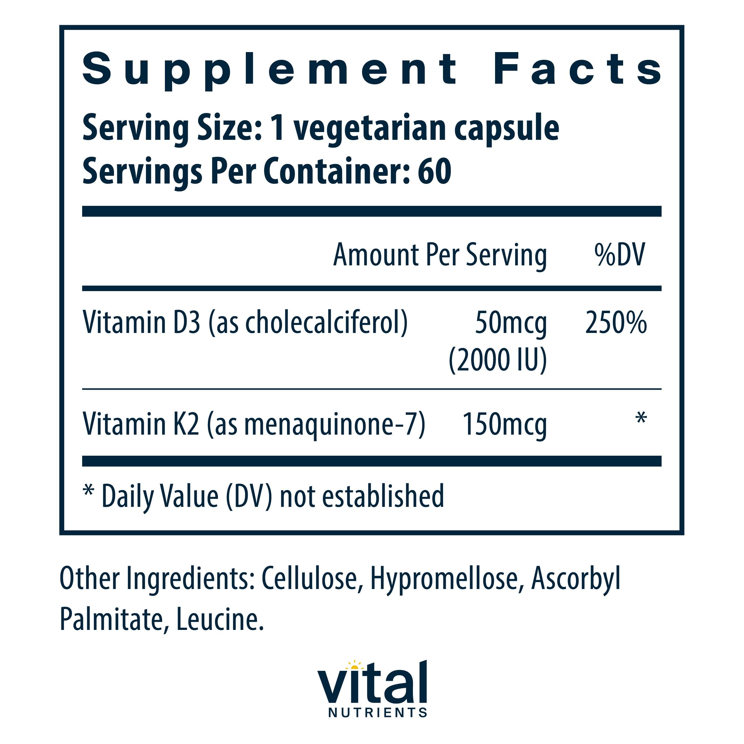 Vital Nutrients D3 K2 capsules close-up highlighting smooth soft-gel texture
