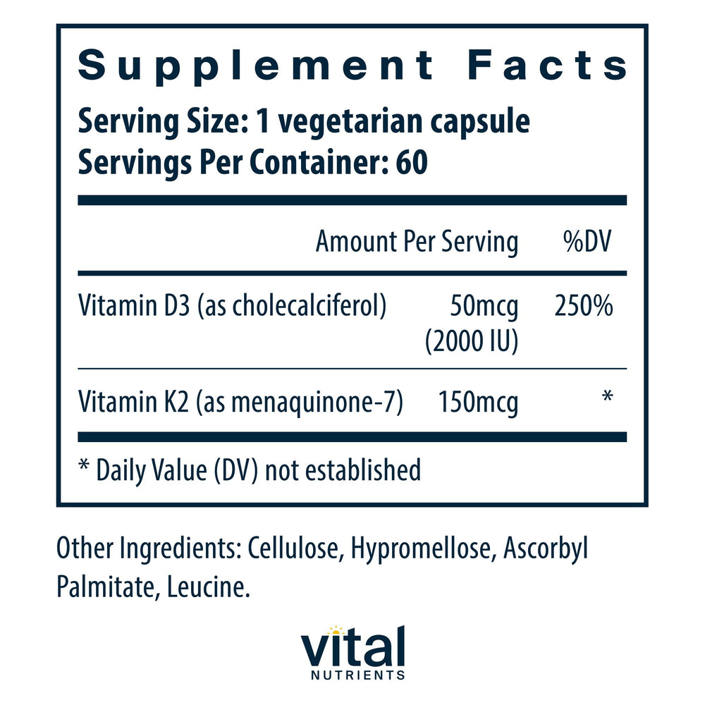 Vital Nutrients D3 K2 capsules close-up highlighting smooth soft-gel texture