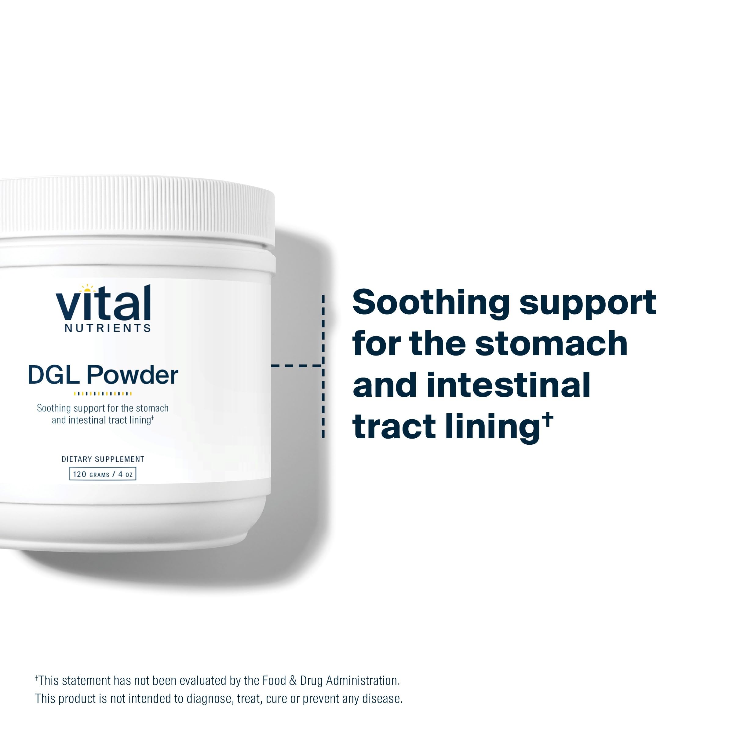 Vital Nutrients DGL Powder label closeup – third-party tested purity and potency at a trusted facility
