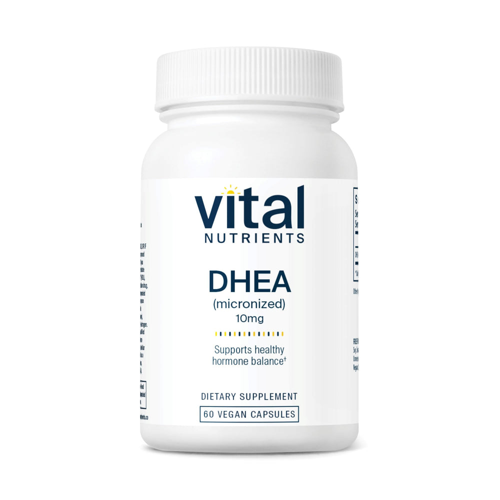 Vital Nutrients DHEA 10mg bottle for hormone balance exploration