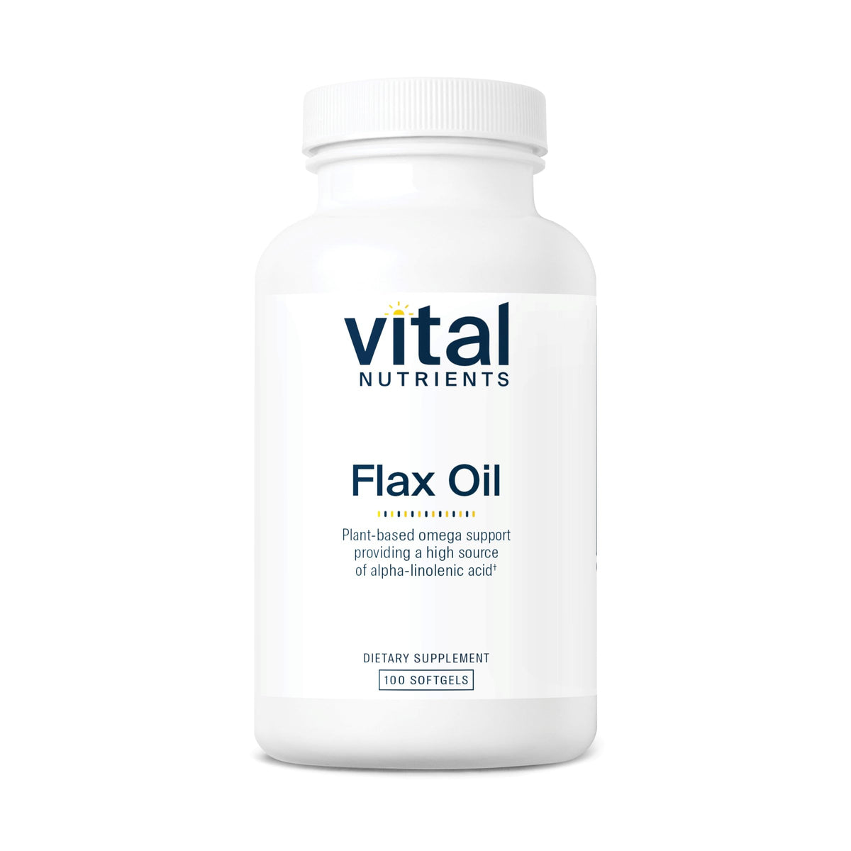 Vital Nutrients Flax Seed Oil 3000mg bottle pour supports omega-3 intake