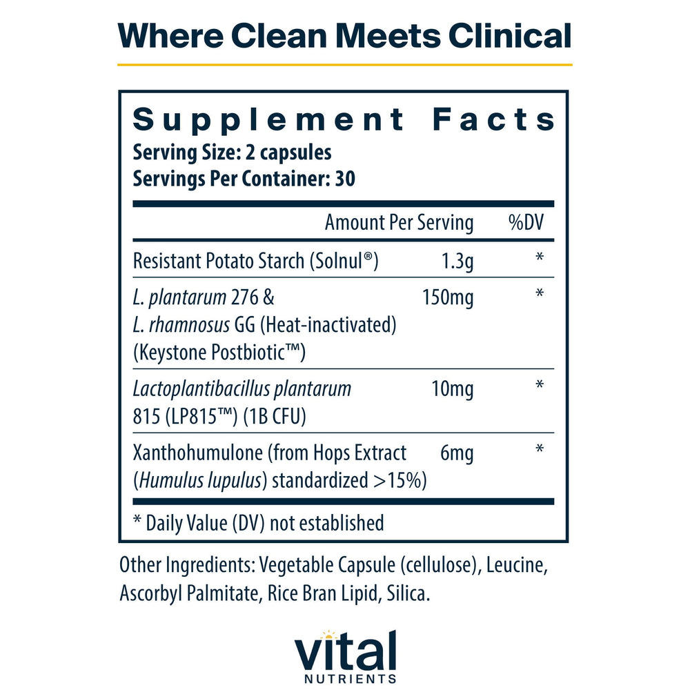 Vital Nutrients GLP-1 Complete bottle pour suggests easy daily dosing for cravings control