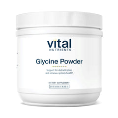 Vital Nutrients glycine powder bottle for easy daily supplementation that supports calm focus.