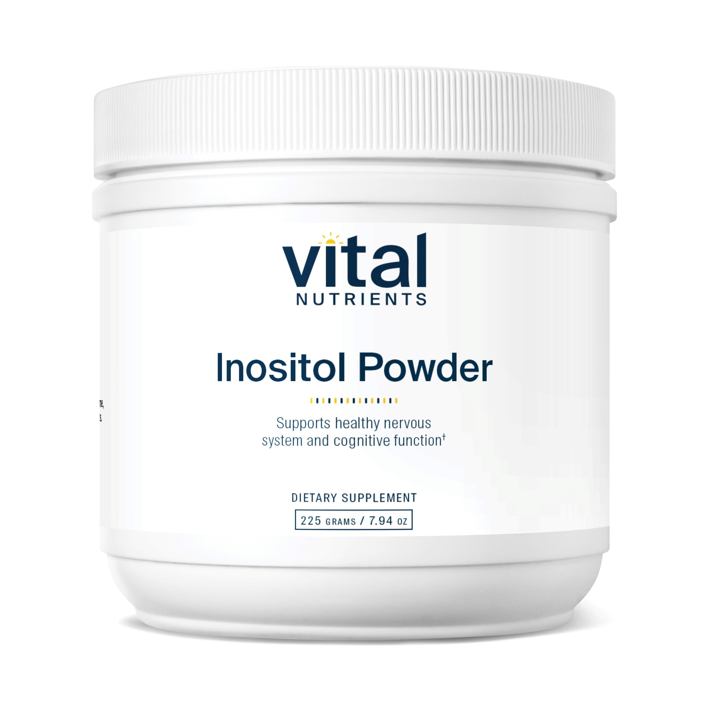 Vital Nutrients Inositol Powder bottle may support cycle regularity and metabolism balance.