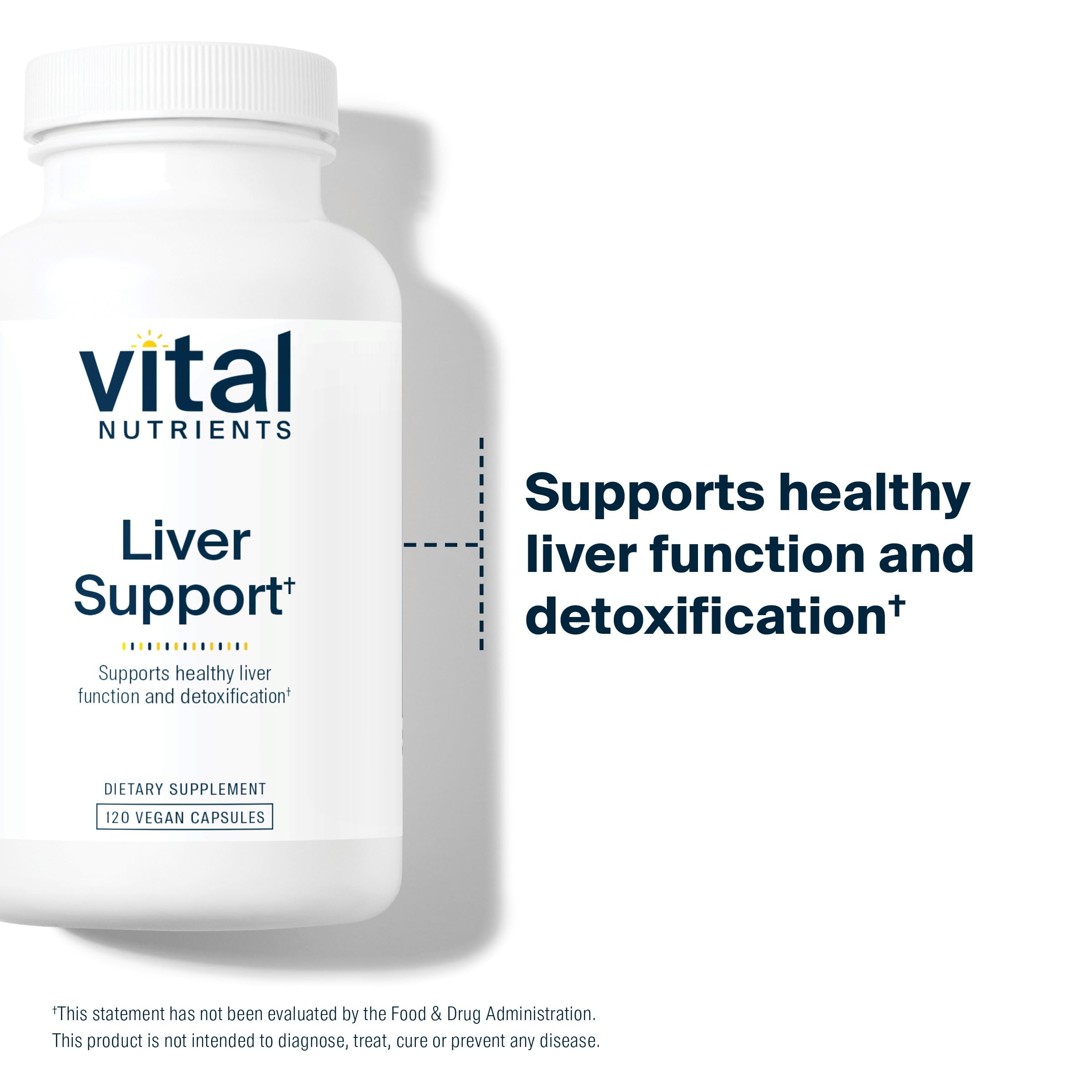Vital Nutrients Liver Support label features allergen-free, non-GMO formula