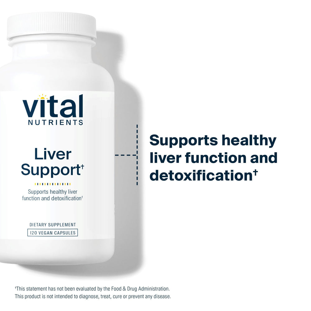 Vital Nutrients Liver Support label features allergen-free, non-GMO formula