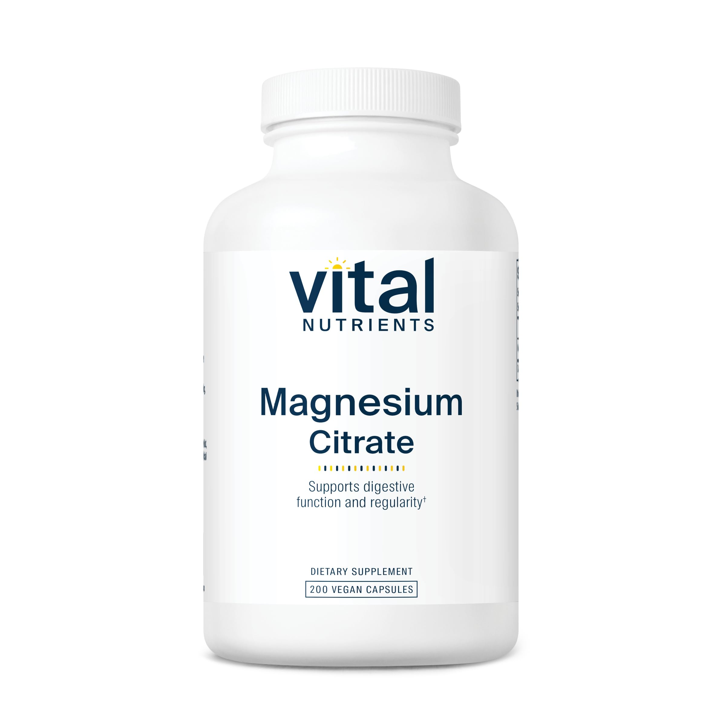 Vital Nutrients Magnesium Citrate bottle with capsules promotes relaxation and muscle comfort.
