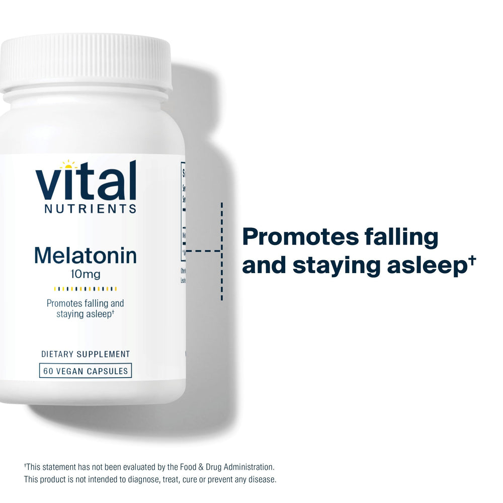 Pouring Melatonin 10mg capsules from the bottle suggests easy nightly use.
