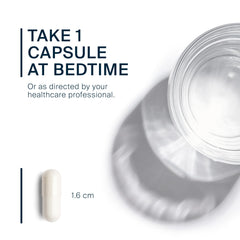 Closeup of the Melatonin 10mg label highlights clean, gluten-free, dairy-free, soy-free formulation.