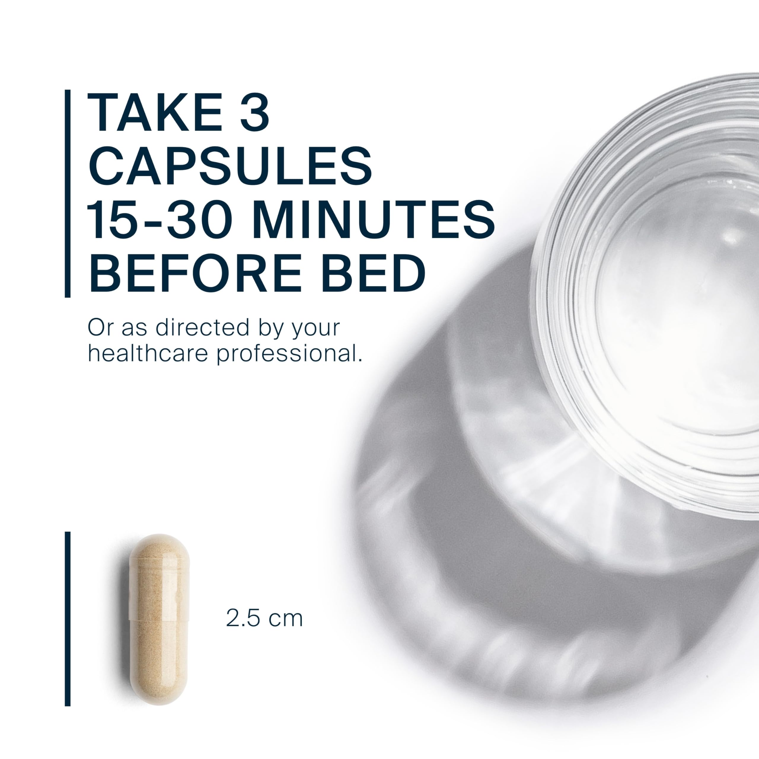 Vital Nutrients melatonin and botanicals capsules ready for nightly use.