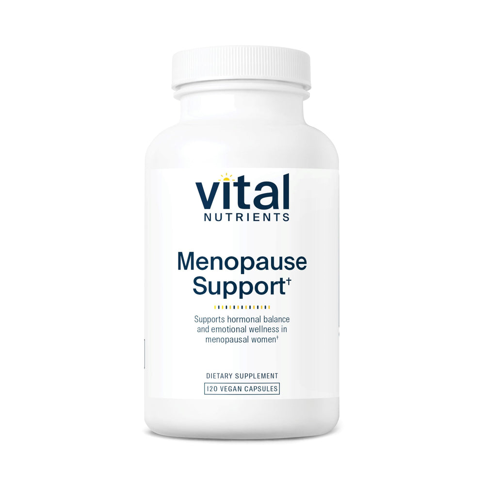 Vital Nutrients Menopause Support capsules may aid hormonal balance and daily comfort.