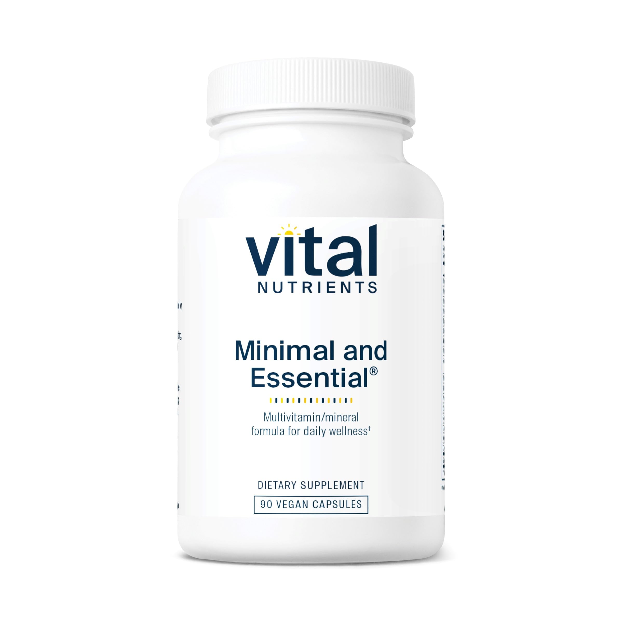 Vital Nutrients Minimal and Essential bottle front view for easy, once-daily wellness.