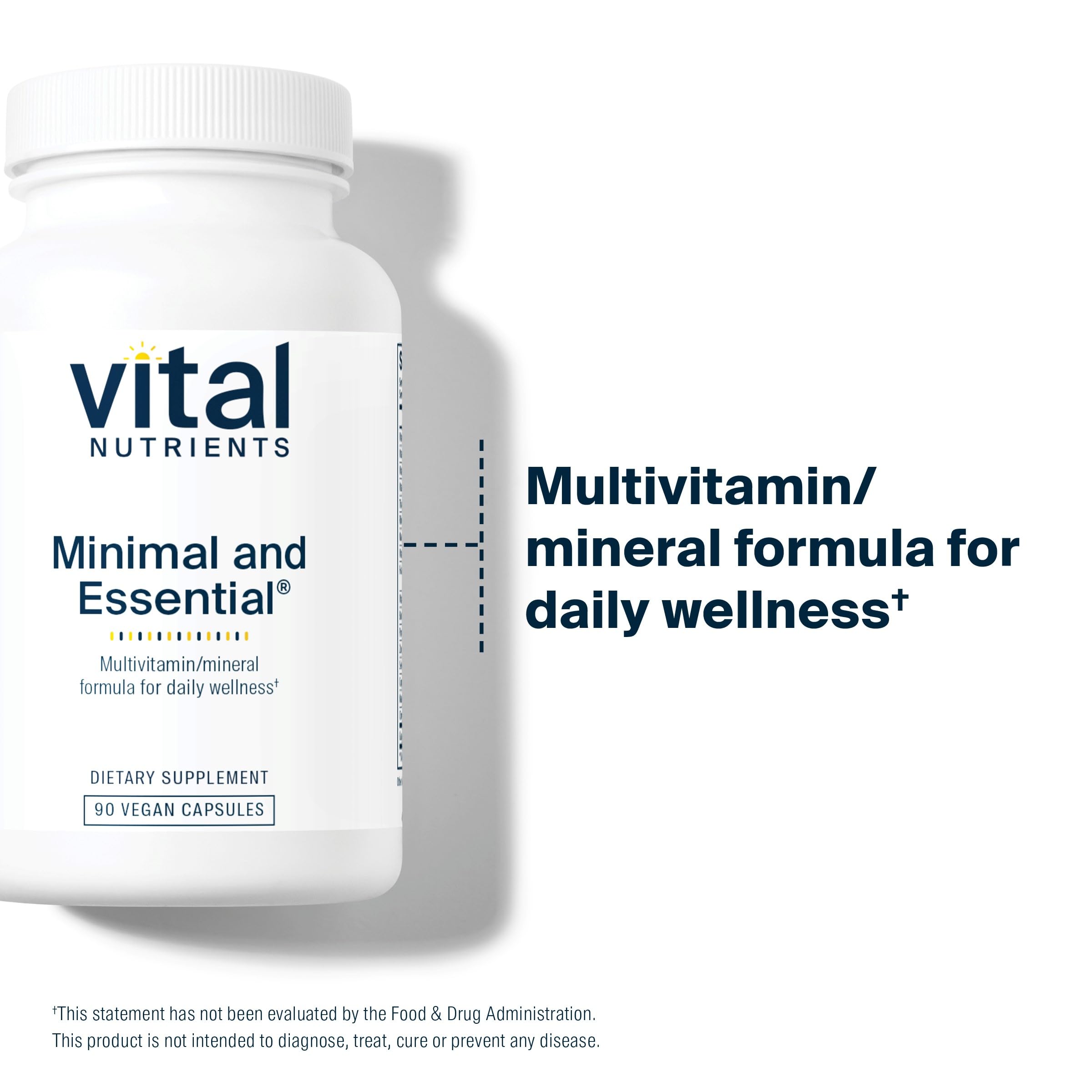 Vital Nutrients Minimal and Essential capsules closeup showing methylated B vitamins.