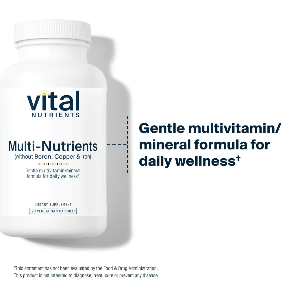 Vital Nutrients Multi-Nutrients 5 ingredients glow on label signaling antioxidant power.