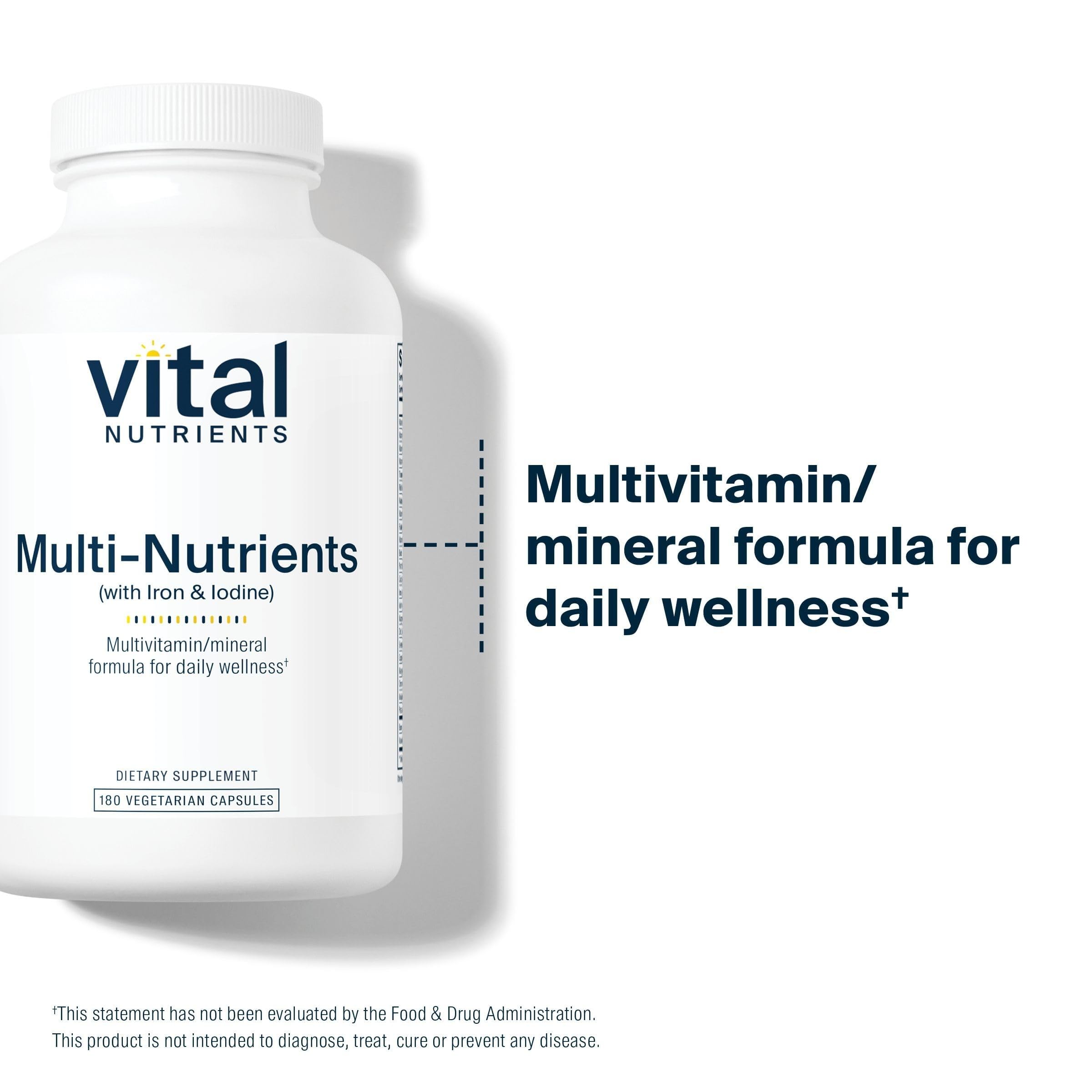 Vital Nutrients gluten-free label signals allergen-free clean formula