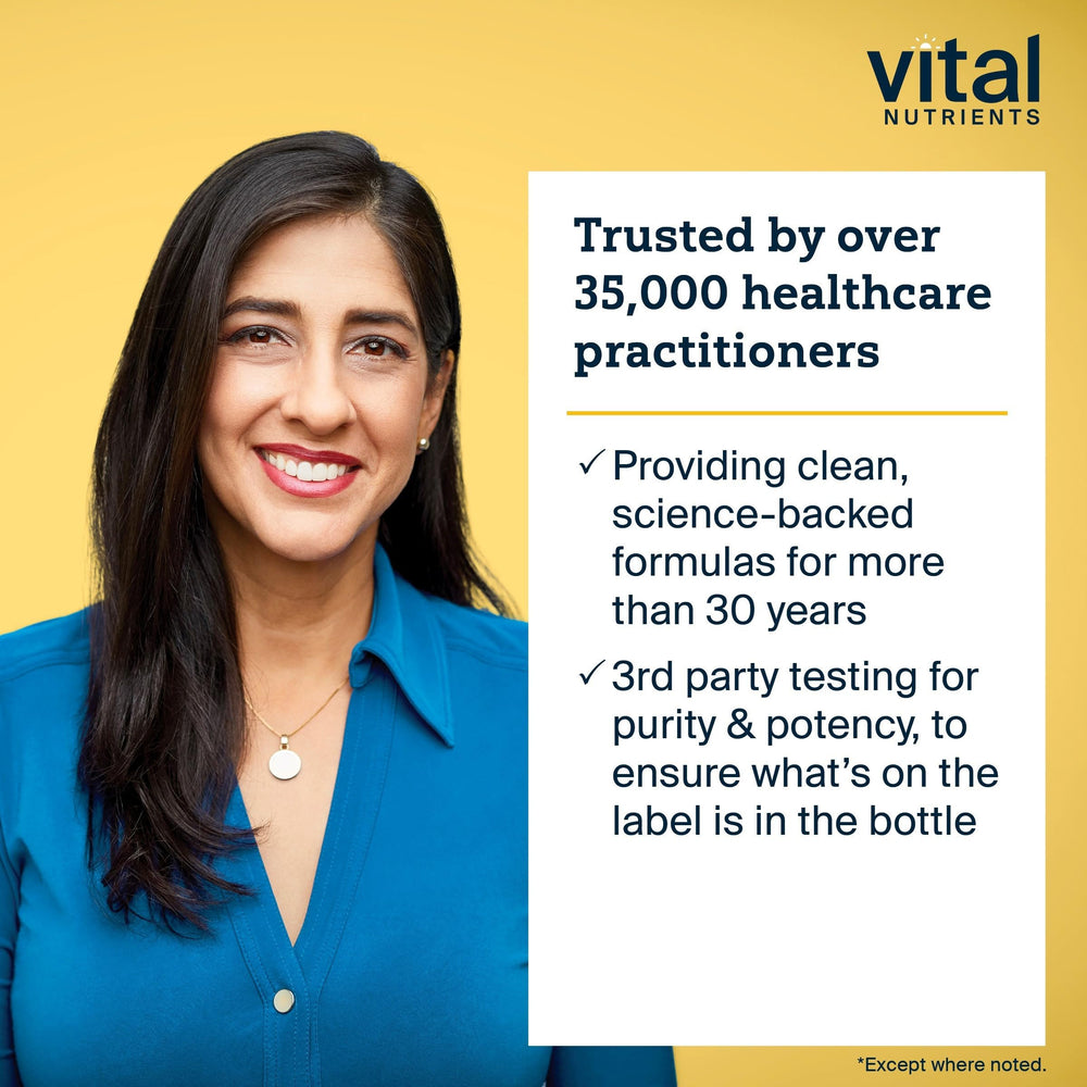 Vital Nutrients NSF-certified facility logo underscoring quality controls.