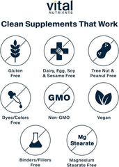 Vital Nutrients multivitamin ingredients including vitamin D and zinc